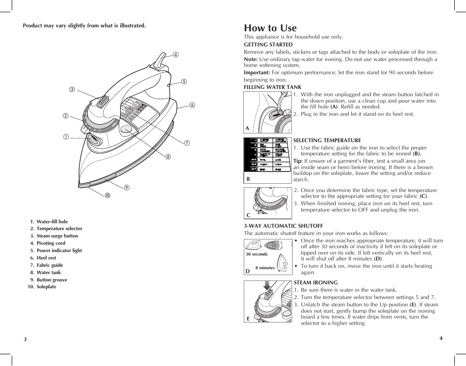 How to use | Black & Decker F67E User Manual | Page 3 / 11