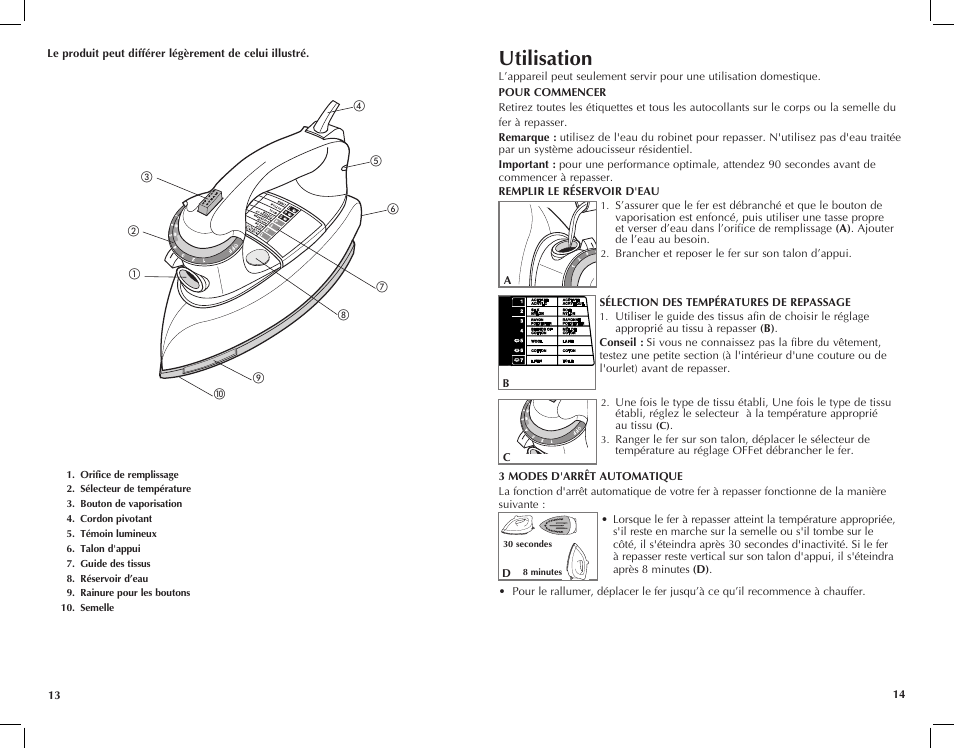 Utilisation | Black & Decker F67E User Manual | Page 8 / 11