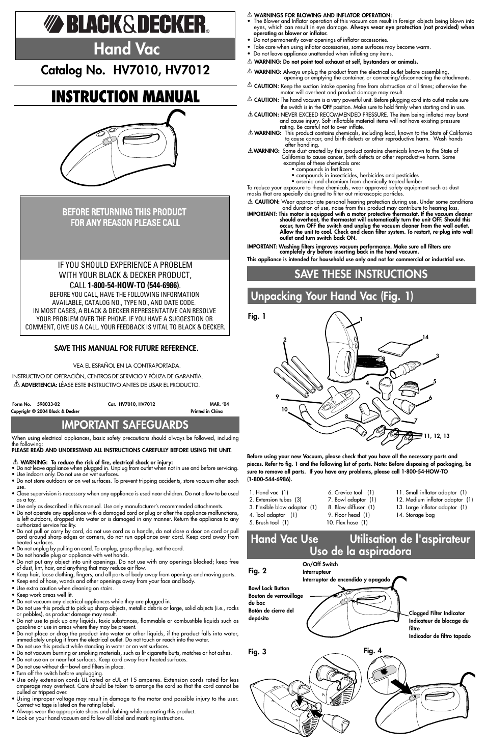 Black & Decker 598033-02 User Manual | 5 pages