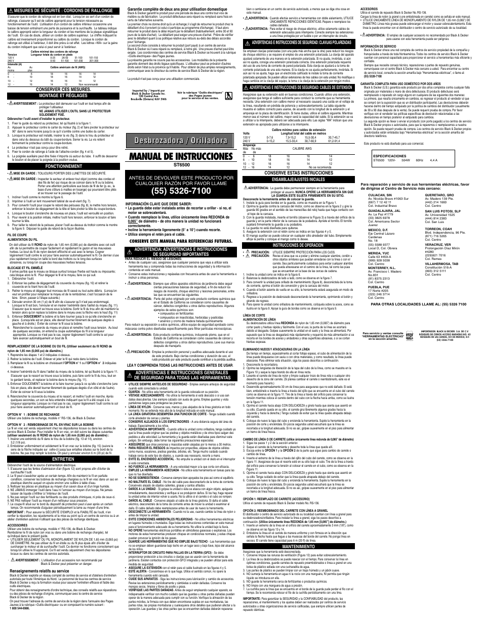 Manual de instrucciones, Si funciona… funciona muy bien | Black & Decker ST6500 User Manual | Page 2 / 2