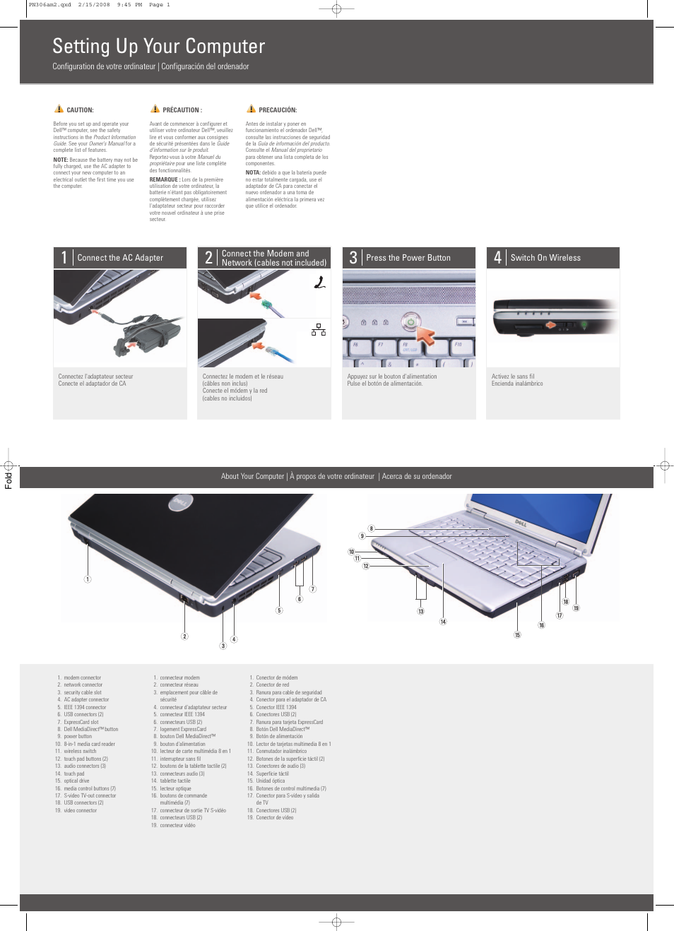 Dell Inspiron 1420 (Mid 2007) User Manual | 2 pages