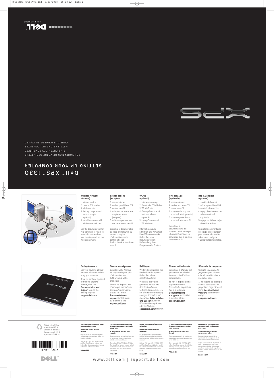 De ll, Xp s, Fold | Dell XPS M1330 (M1330, Mid 2007) User Manual | Page 2 / 2