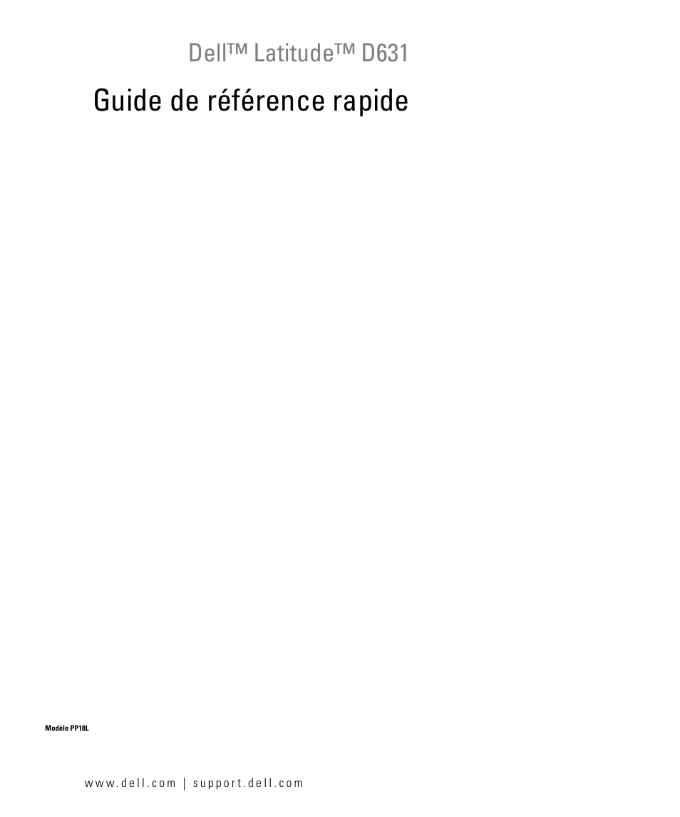 Guide de référence rapide, Dell™ latitude™ d631 | Dell Latitude D631 (Early 2009) User Manual | Page 23 / 94