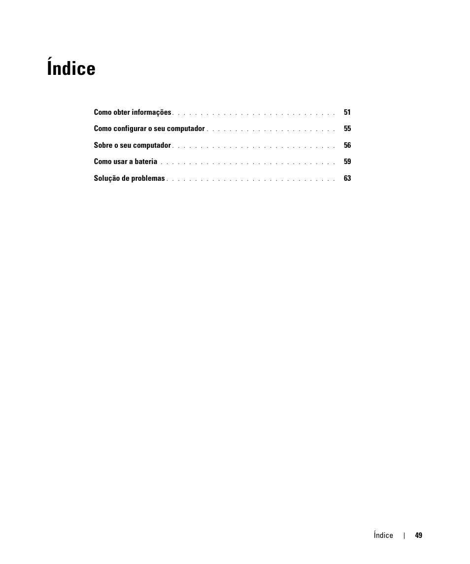 Índice | Dell Latitude D631 (Early 2009) User Manual | Page 49 / 94