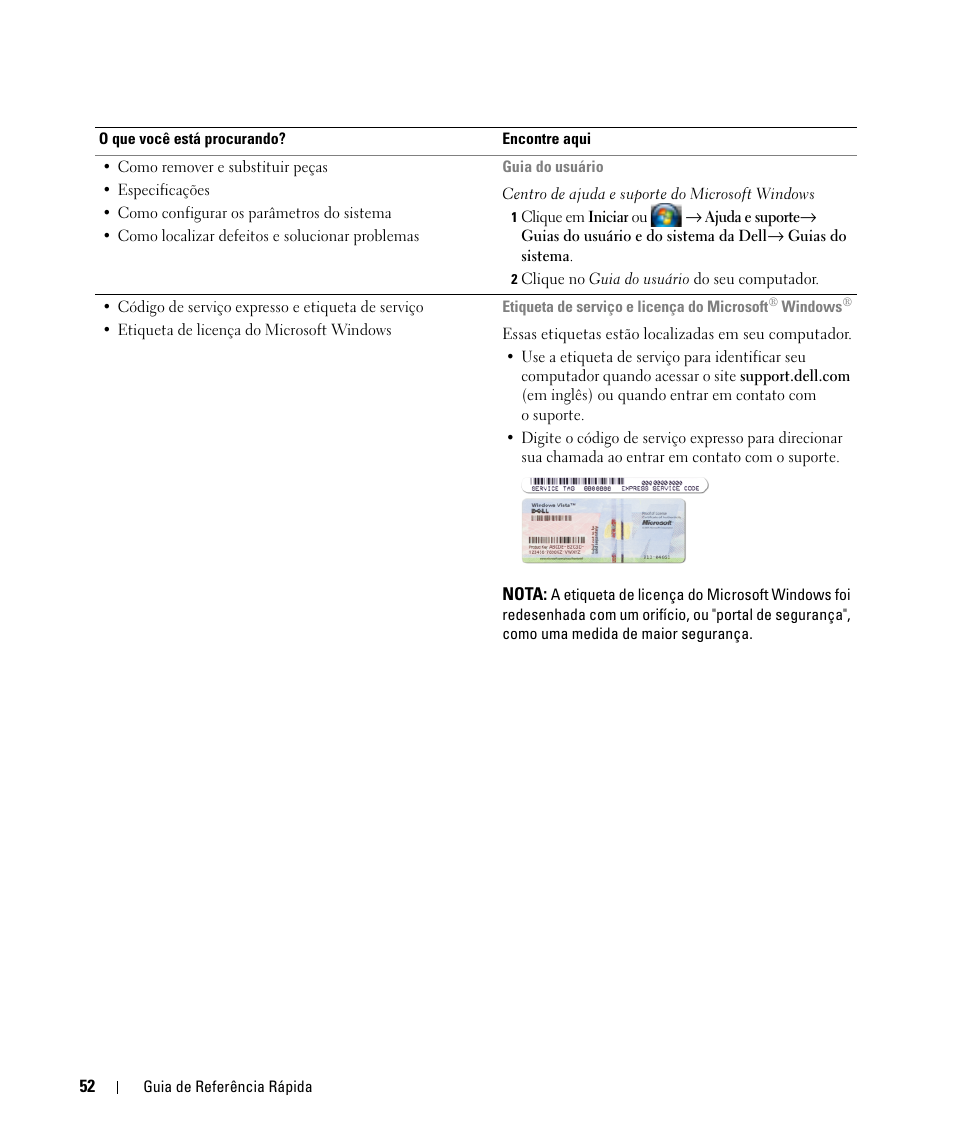 Dell Latitude D631 (Early 2009) User Manual | Page 52 / 94