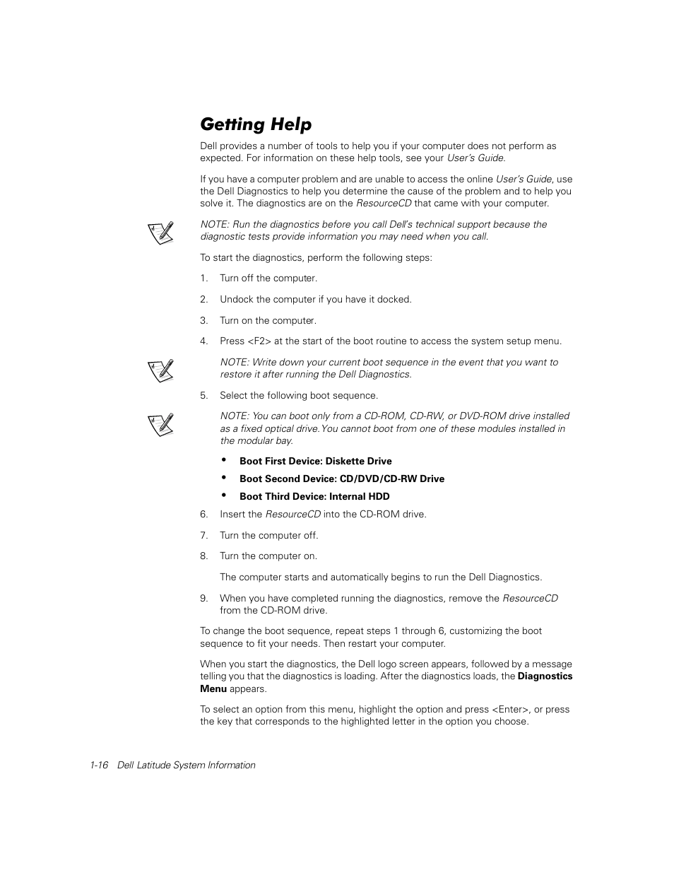 Getting help | Dell Latitude C800 User Manual | Page 19 / 79