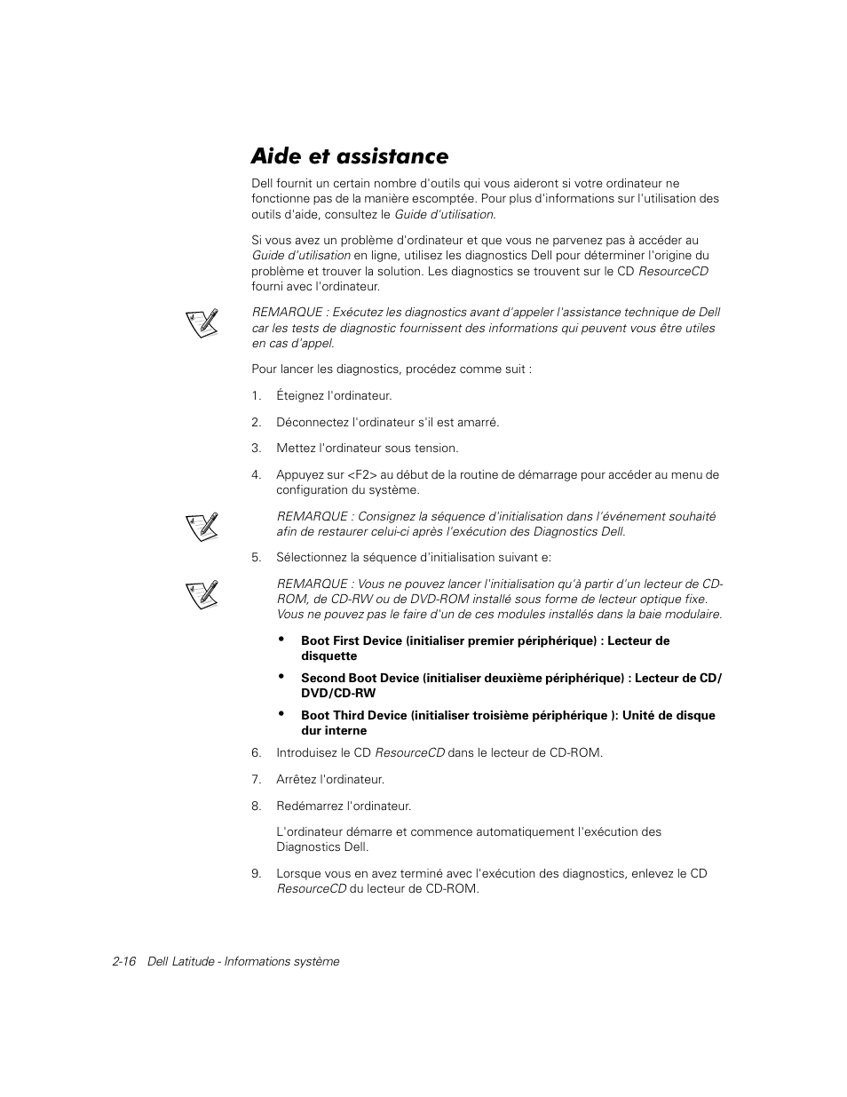 Aide et assistance | Dell Latitude C800 User Manual | Page 39 / 79