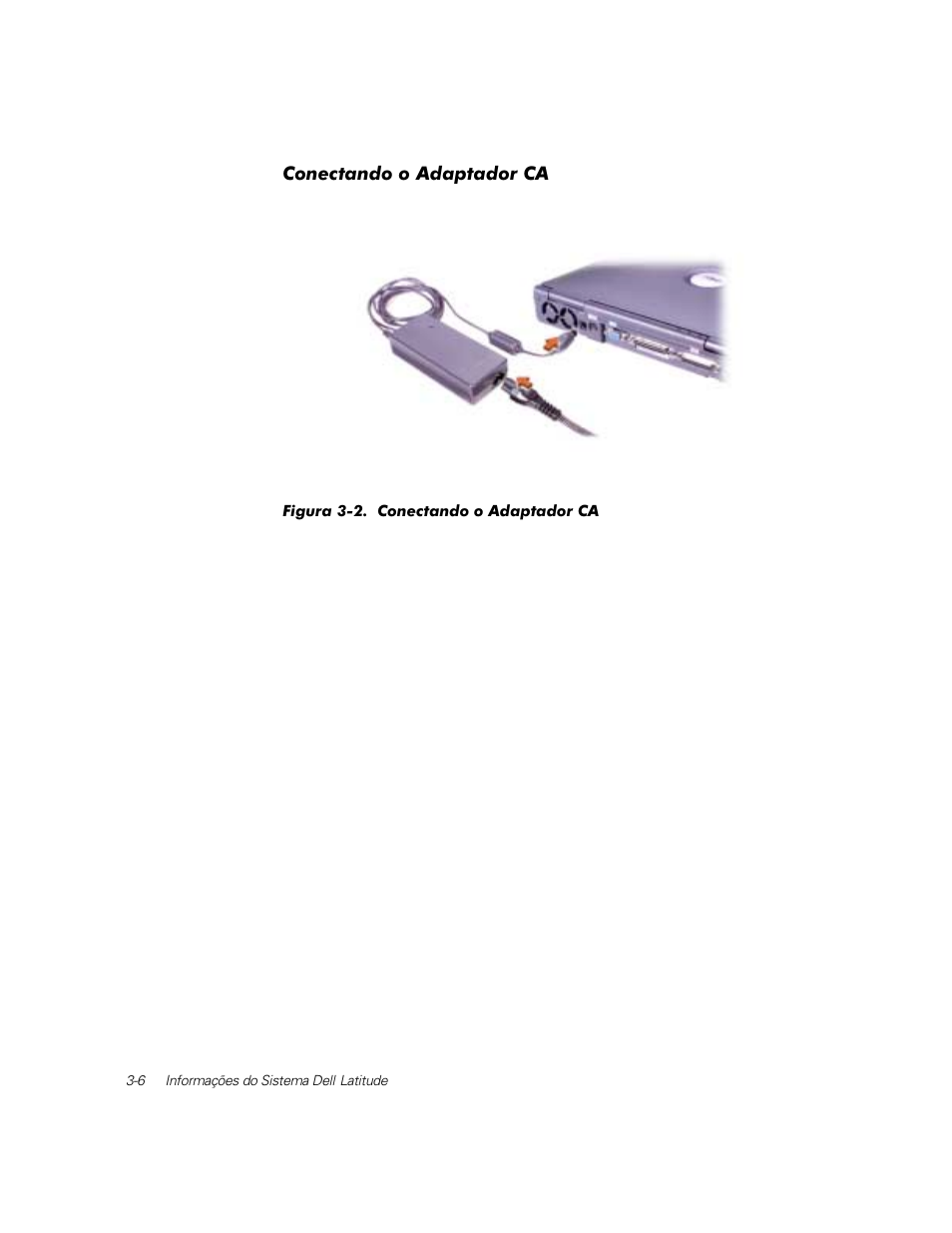 Conectando o adaptador ca | Dell Latitude C800 User Manual | Page 49 / 79