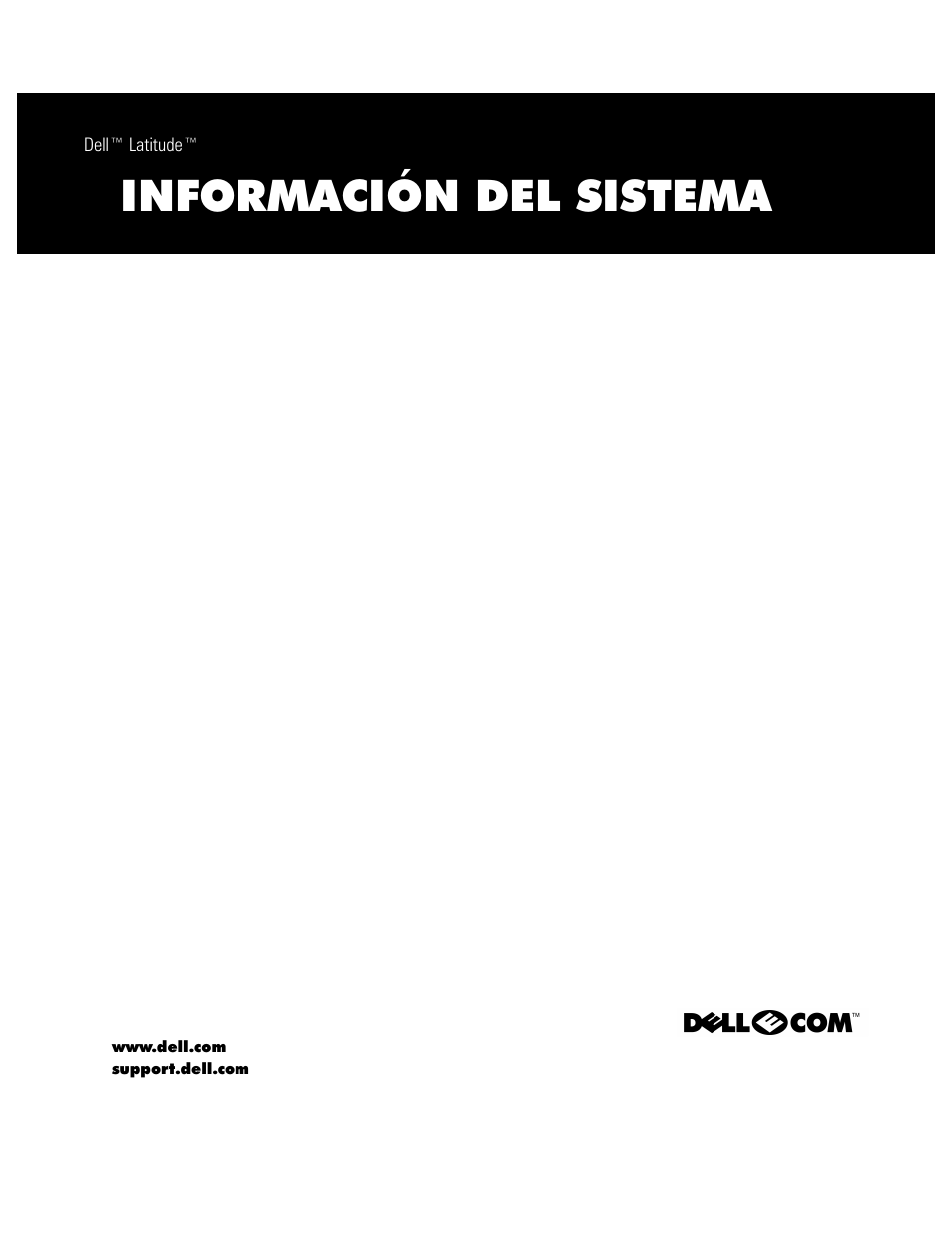 Información del sistema dell™ latitude, Información del sistema | Dell Latitude C800 User Manual | Page 62 / 79