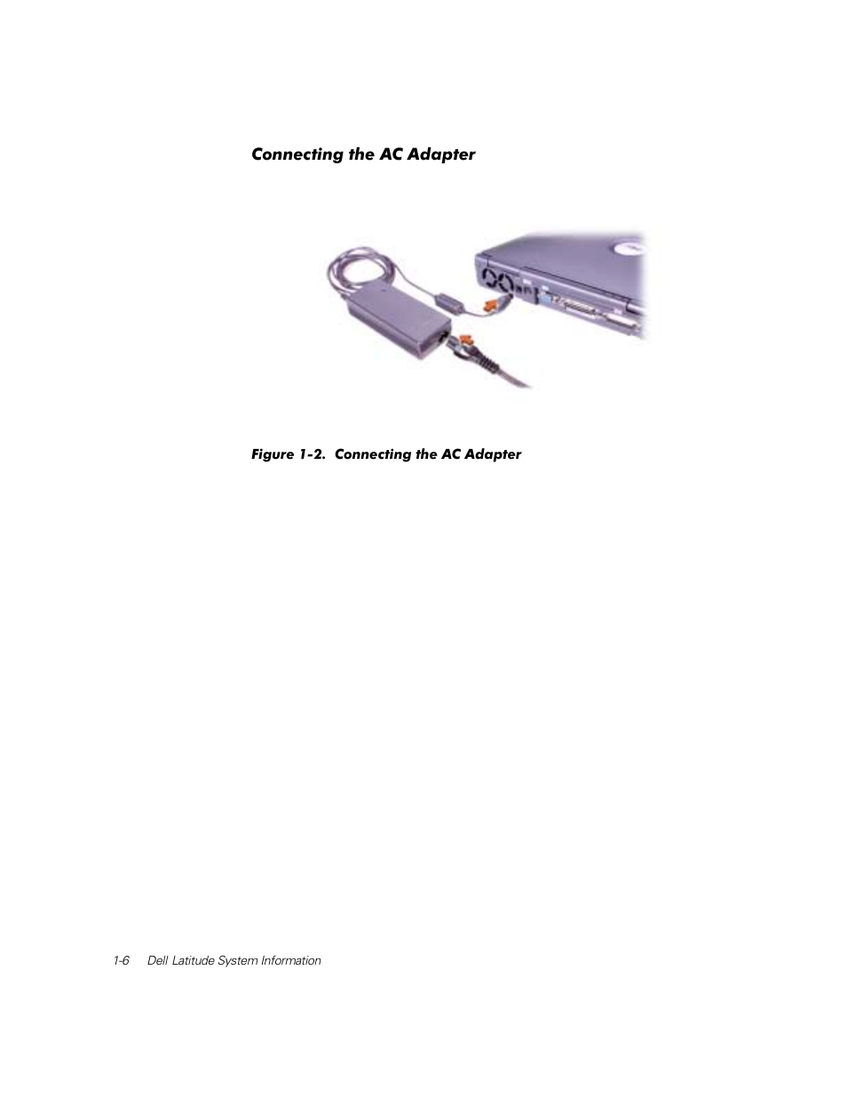 Connecting the ac adapter | Dell Latitude C800 User Manual | Page 9 / 79