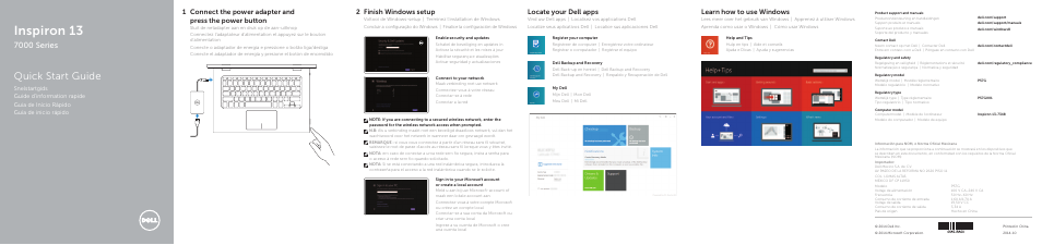 Dell Inspiron 13 7000 Series 2-in-1(7348, Early 2015) User Manual | 2 pages