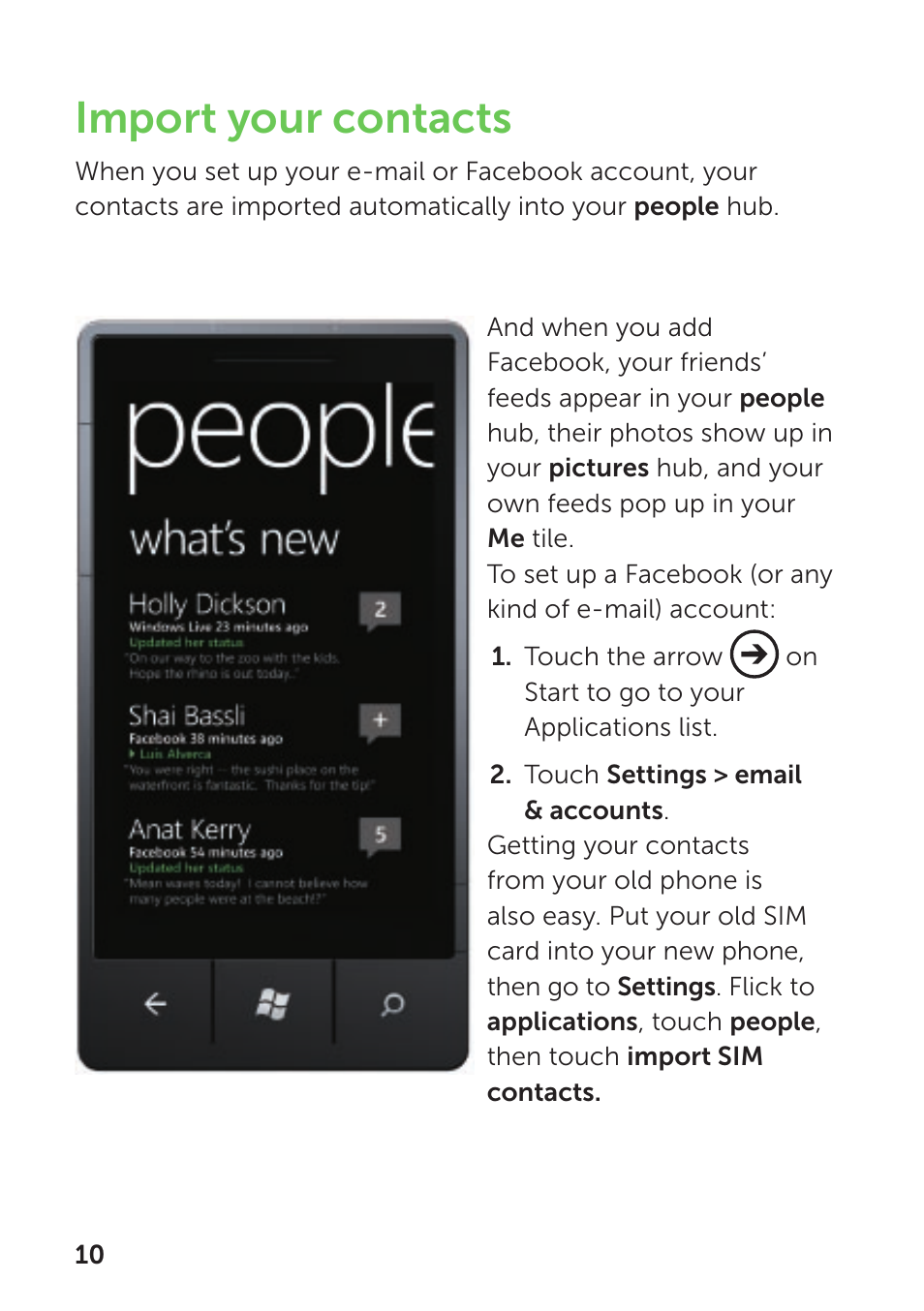Import your contacts | Dell Mobile Venue Pro User Manual | Page 14 / 104