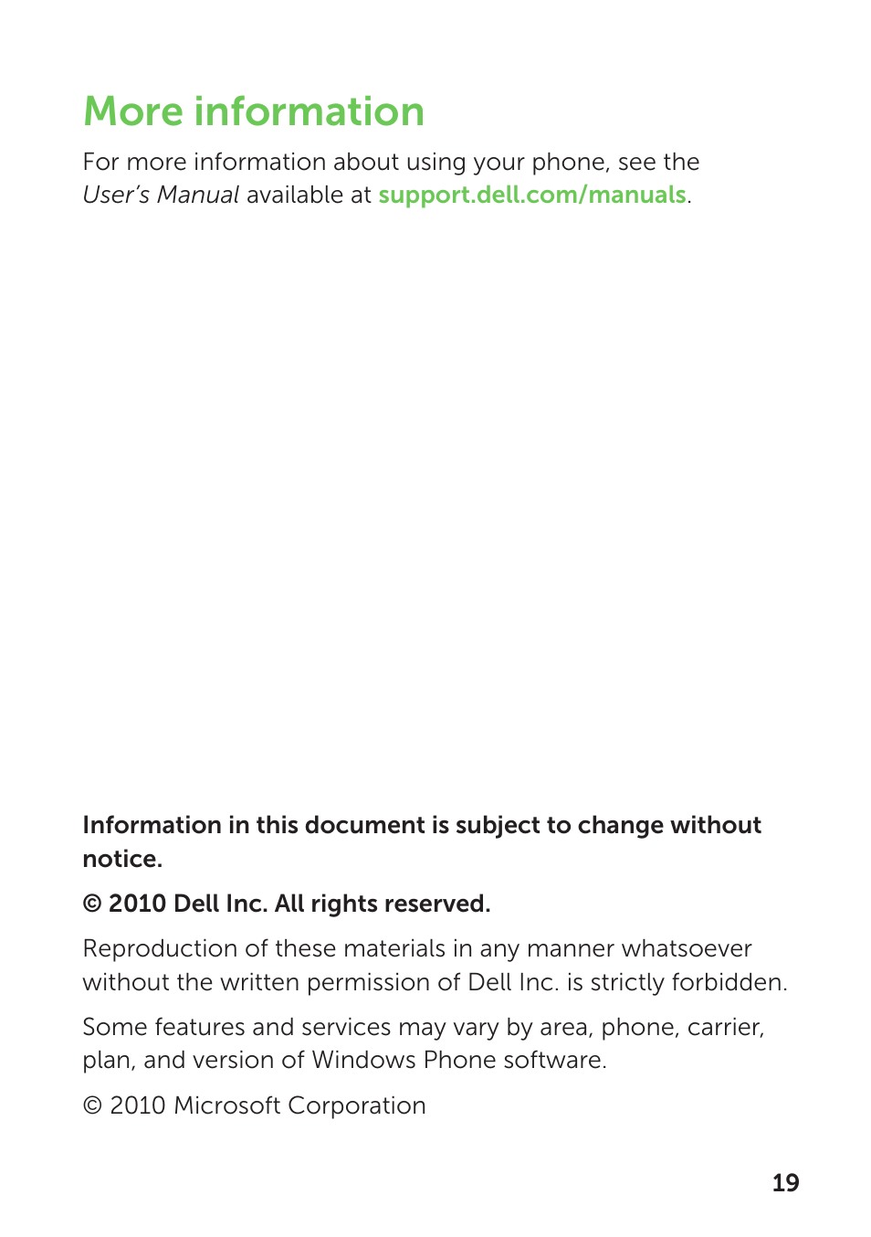 More information | Dell Mobile Venue Pro User Manual | Page 23 / 104
