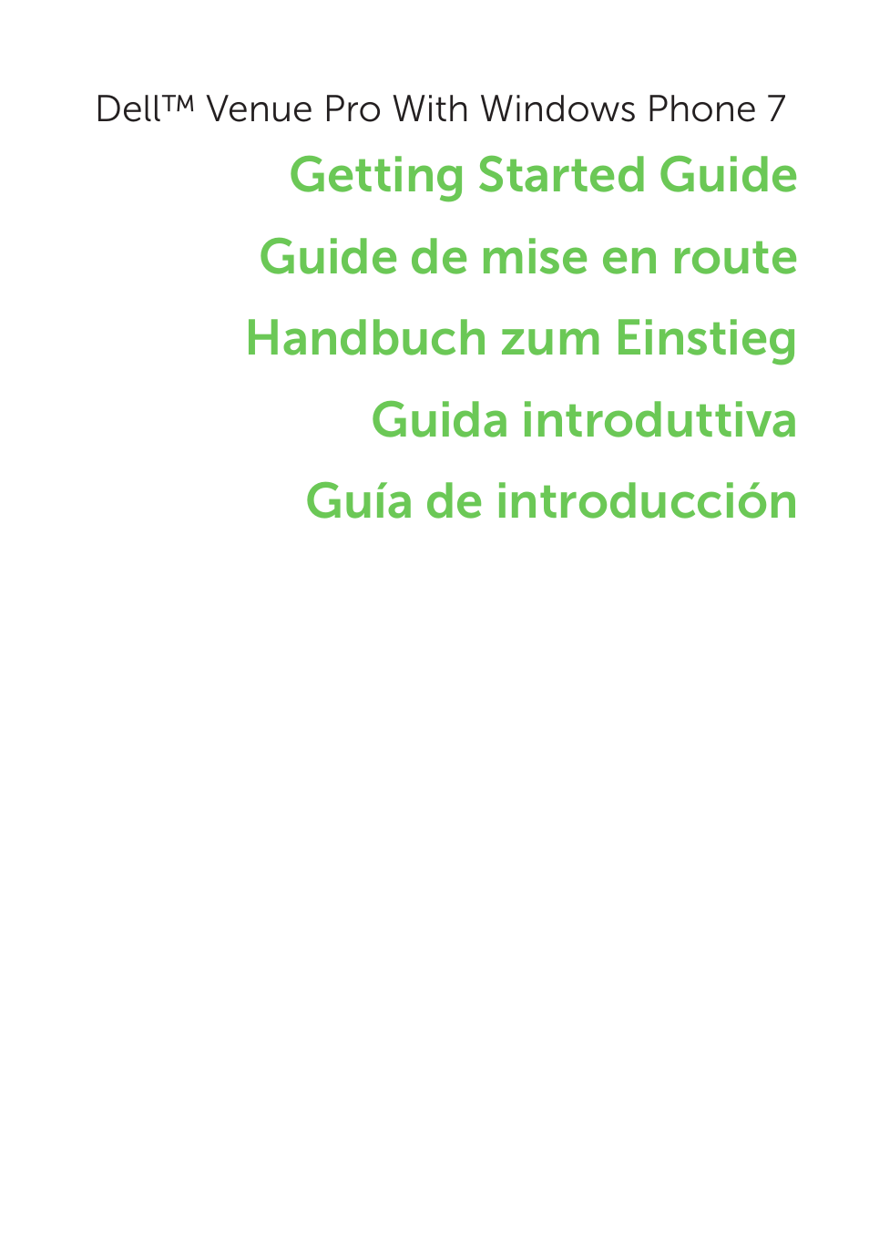 Dell™ venue pro with windows phone 7 | Dell Mobile Venue Pro User Manual | Page 3 / 104