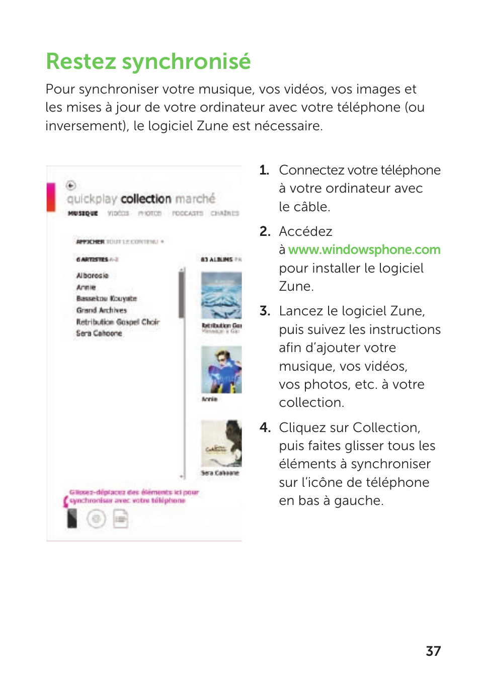 Restez synchronisé | Dell Mobile Venue Pro User Manual | Page 41 / 104