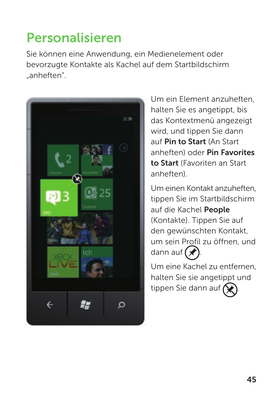 Personalisieren | Dell Mobile Venue Pro User Manual | Page 49 / 104