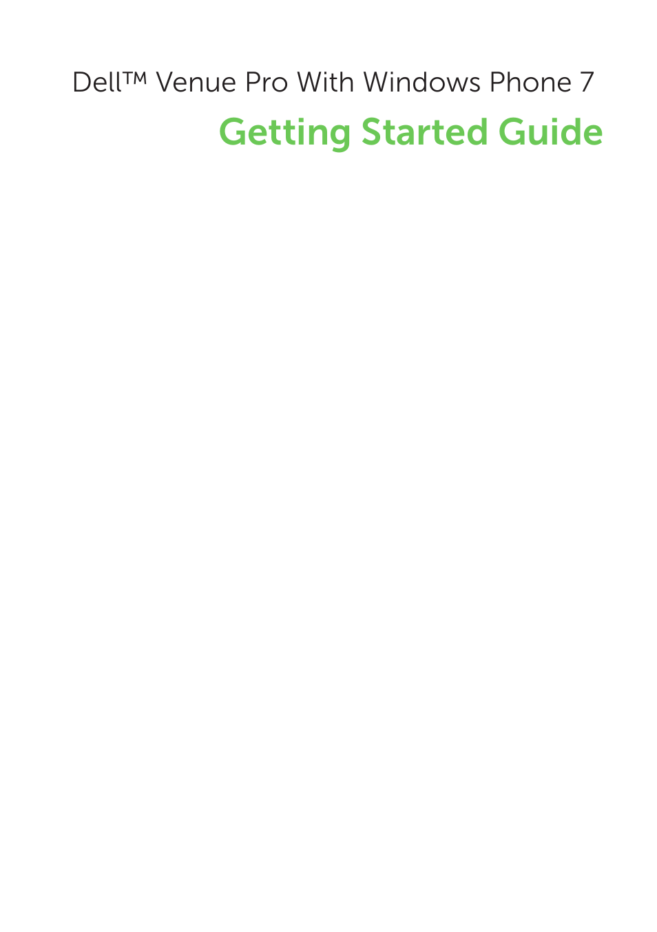 Getting started guide | Dell Mobile Venue Pro User Manual | Page 5 / 104