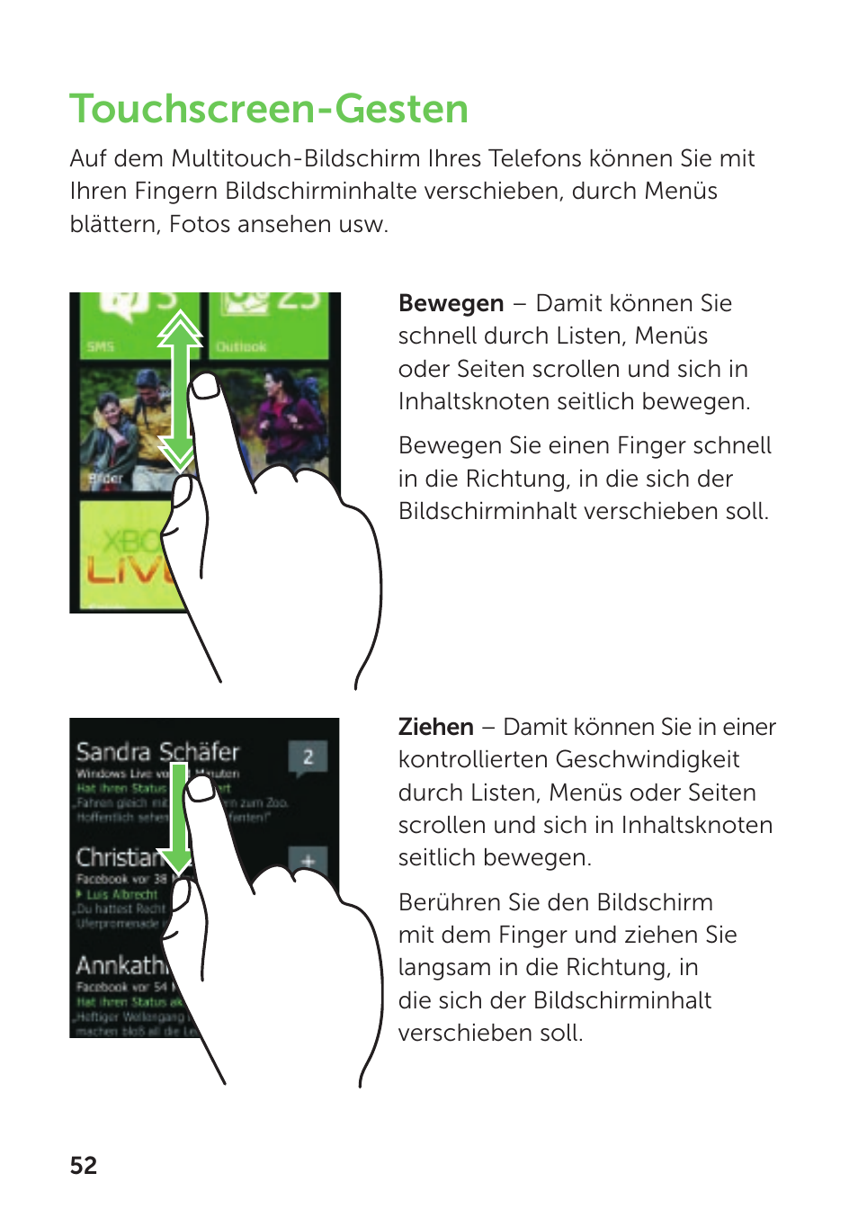 Touchscreen-gesten | Dell Mobile Venue Pro User Manual | Page 56 / 104