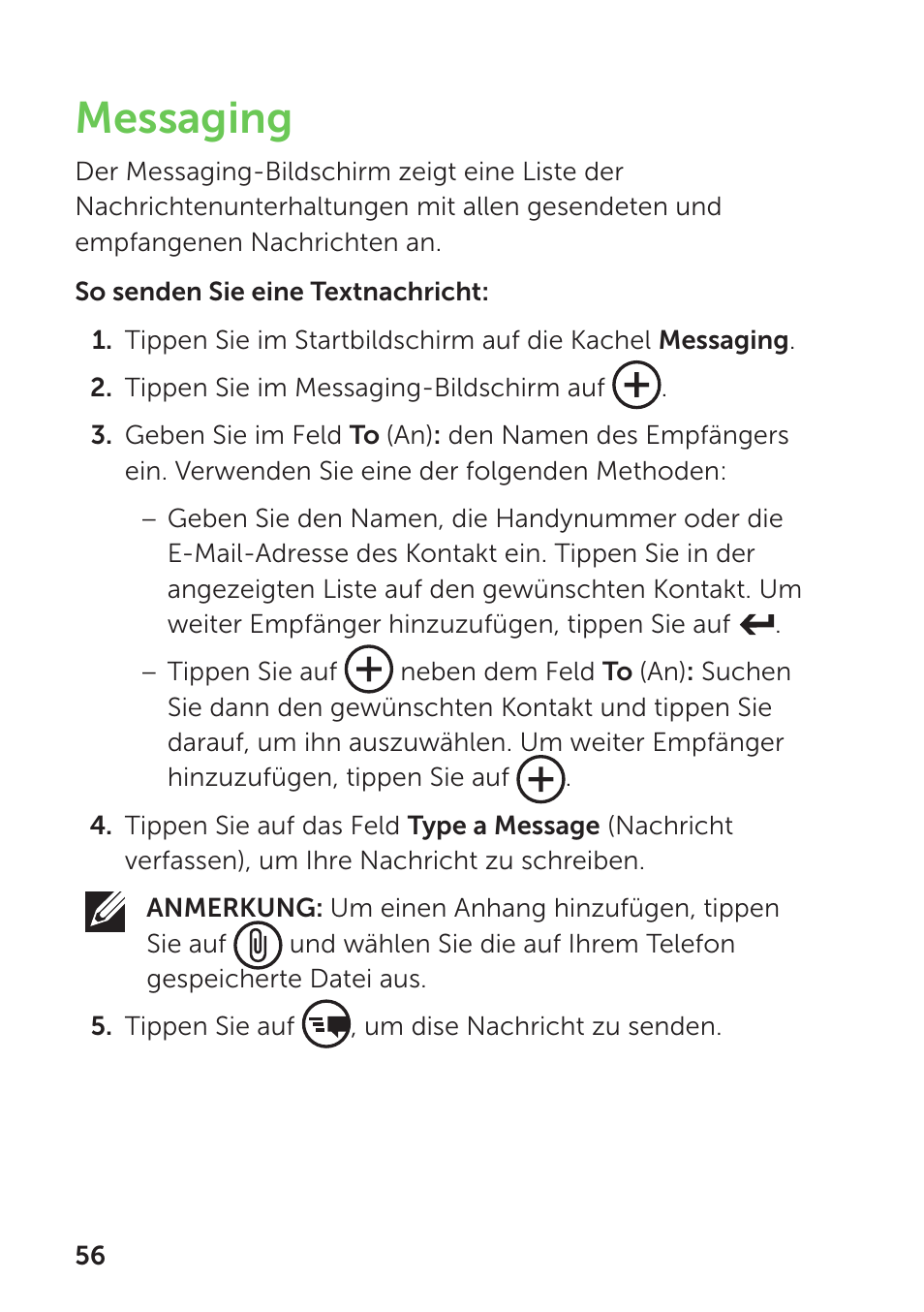 Messaging | Dell Mobile Venue Pro User Manual | Page 60 / 104