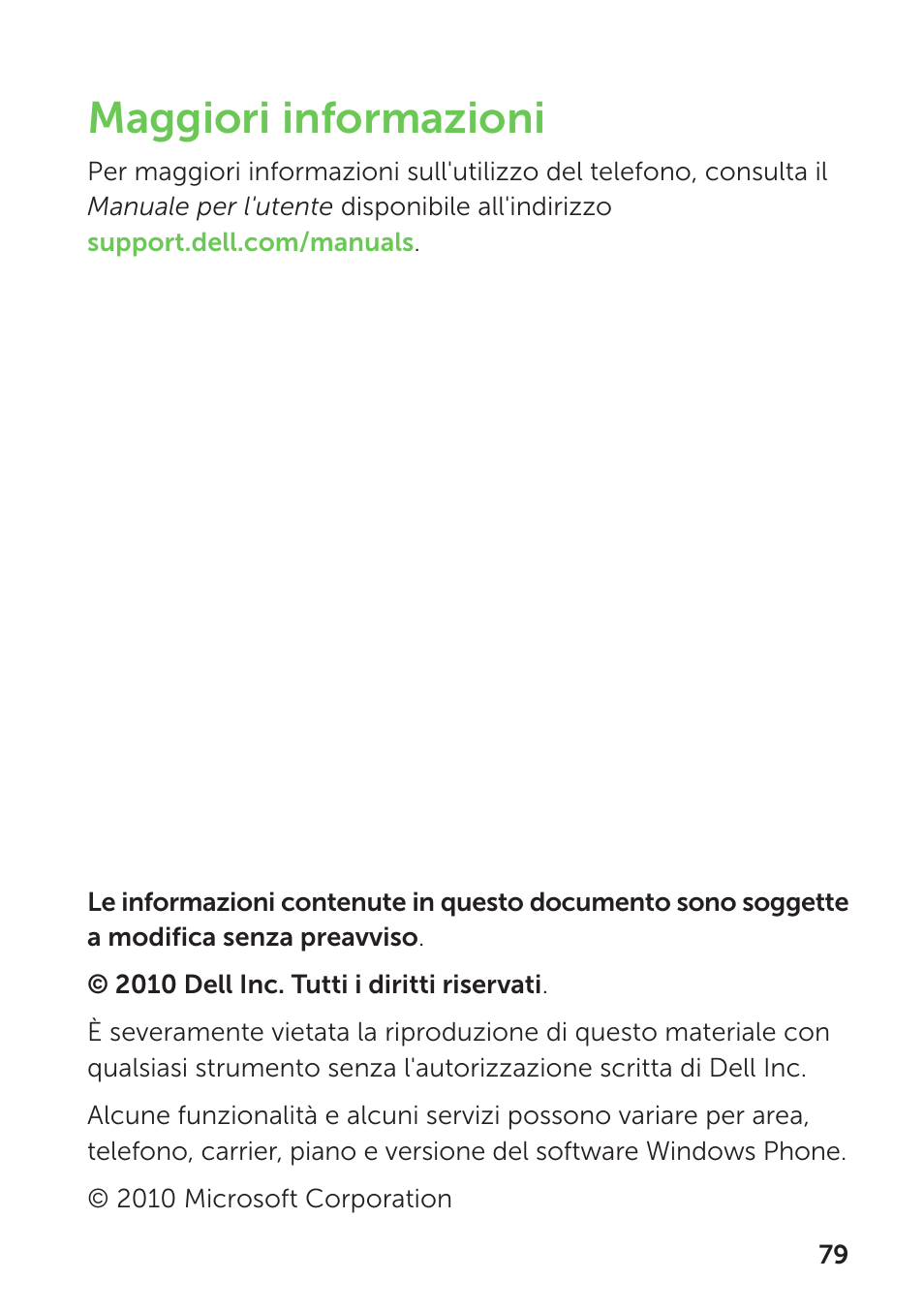 Maggiori informazioni | Dell Mobile Venue Pro User Manual | Page 83 / 104