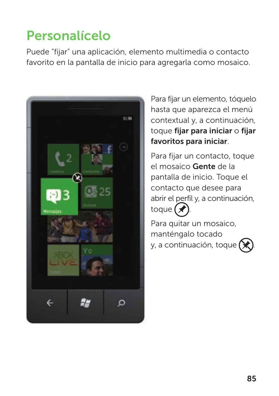 Personalícelo | Dell Mobile Venue Pro User Manual | Page 89 / 104