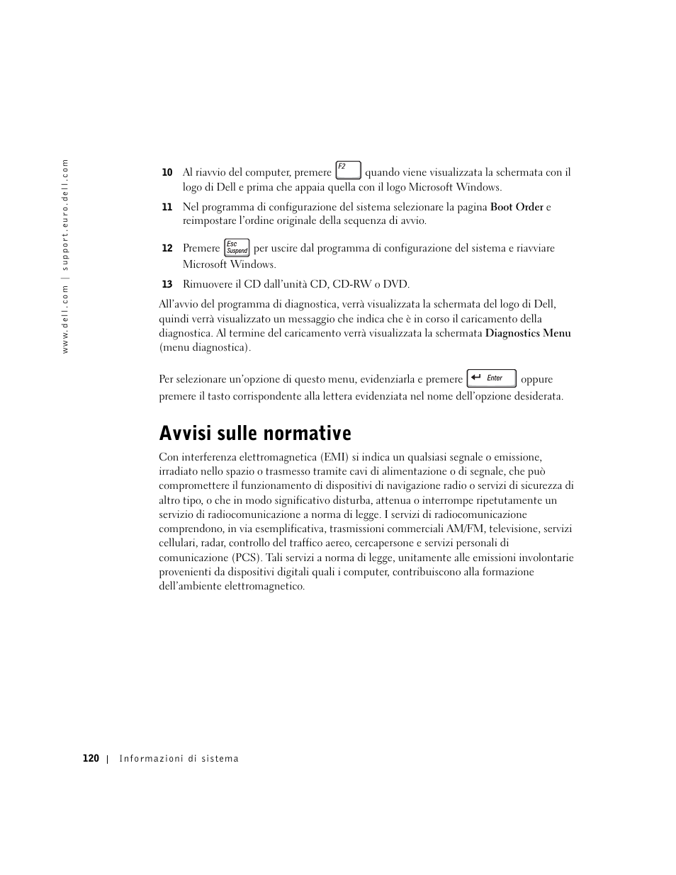 Avvisi sulle normative | Dell Latitude C840 User Manual | Page 122 / 174