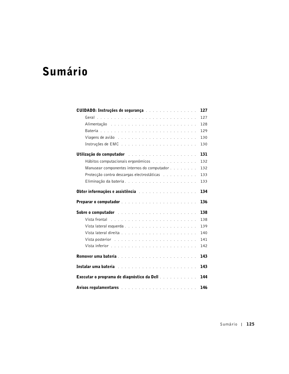 Sumário | Dell Latitude C840 User Manual | Page 127 / 174