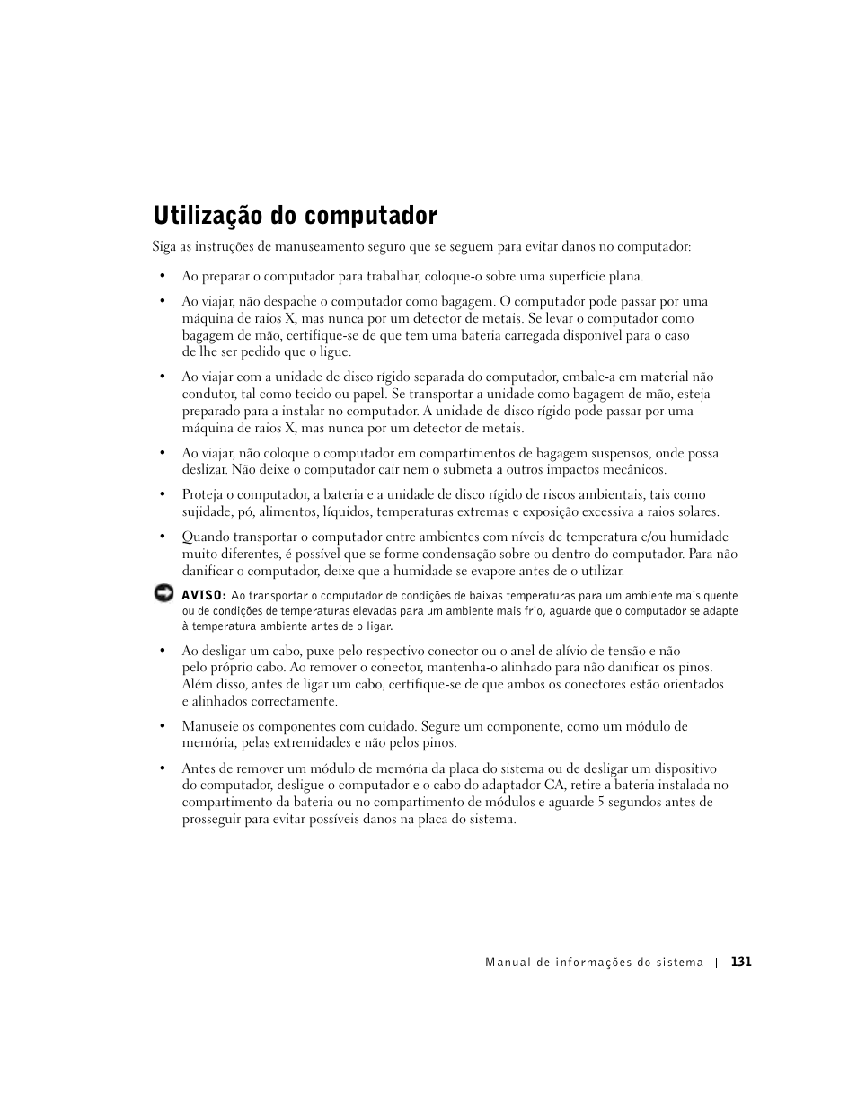 Utilização do computador | Dell Latitude C840 User Manual | Page 133 / 174