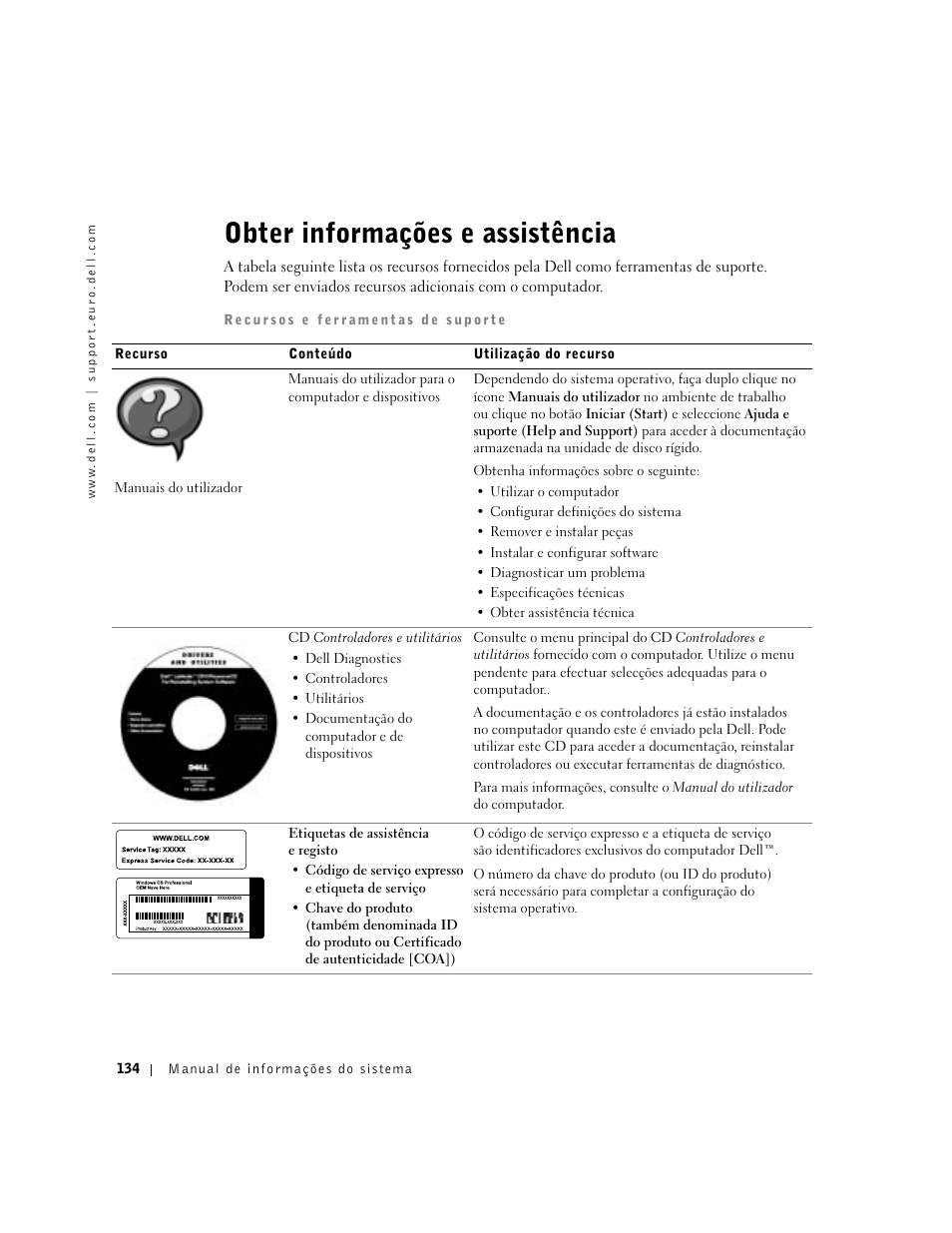 Obter informações e assistência | Dell Latitude C840 User Manual | Page 136 / 174