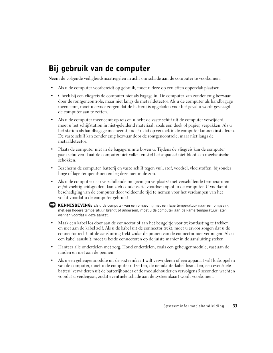 Bij gebruik van de computer | Dell Latitude C840 User Manual | Page 35 / 174