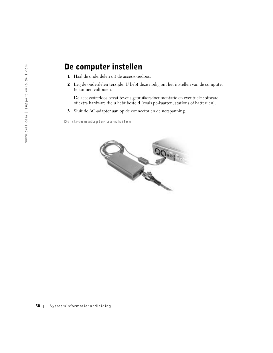 De computer instellen | Dell Latitude C840 User Manual | Page 40 / 174