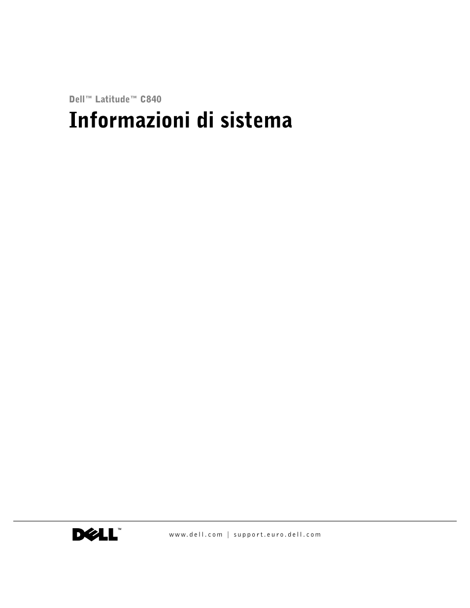 Informazioni di sistema | Dell Latitude C840 User Manual | Page 99 / 174