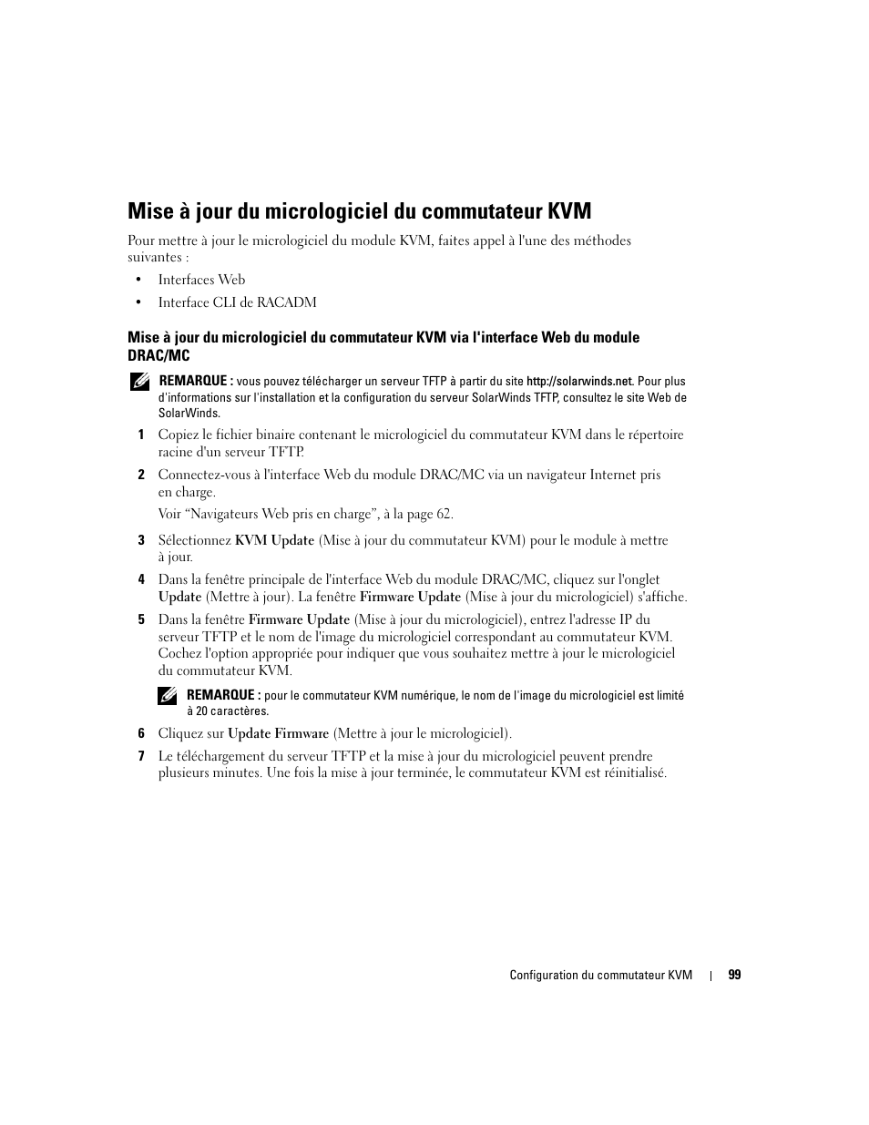 Mise à jour du micrologiciel du commutateur kvm | Dell POWEREDGE 1955 User Manual | Page 101 / 206