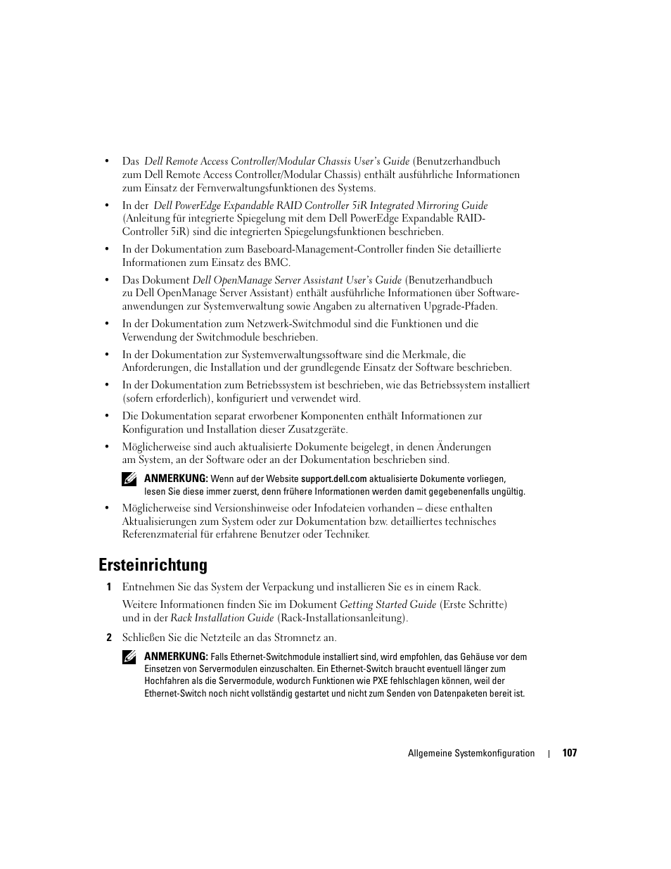 Ersteinrichtung | Dell POWEREDGE 1955 User Manual | Page 109 / 206