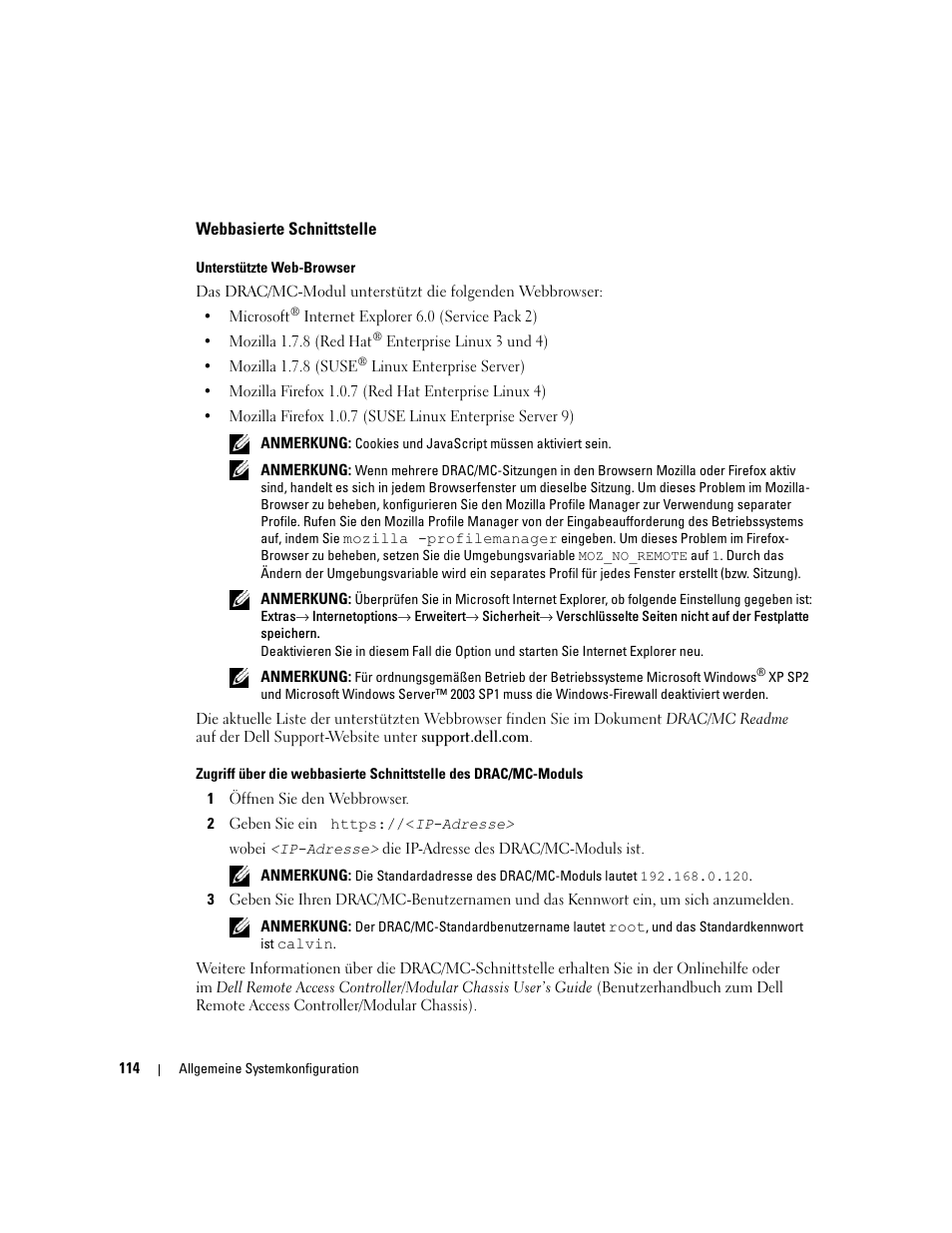 Webbasierte schnittstelle | Dell POWEREDGE 1955 User Manual | Page 116 / 206