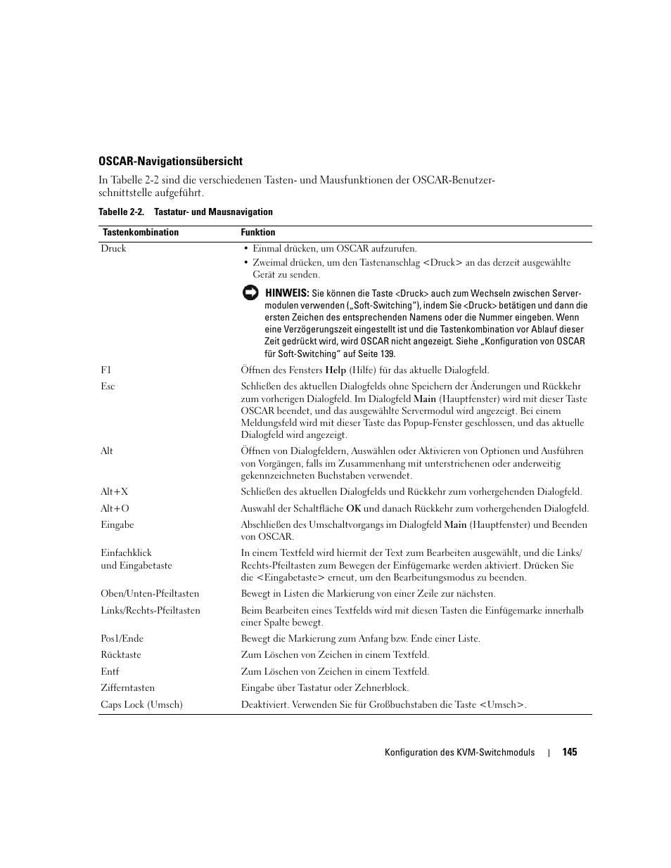 Oscar-navigationsübersicht | Dell POWEREDGE 1955 User Manual | Page 147 / 206