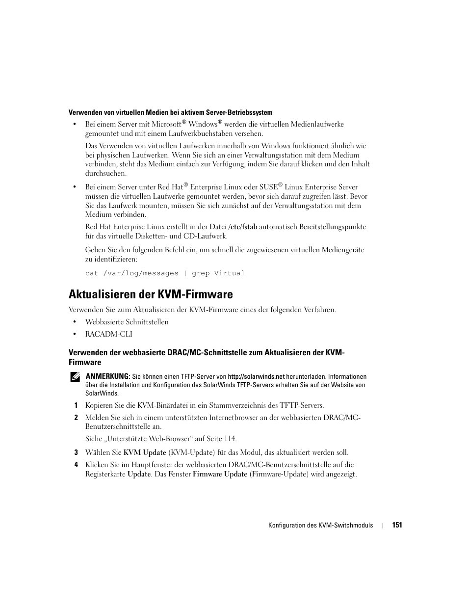 Aktualisieren der kvm-firmware | Dell POWEREDGE 1955 User Manual | Page 153 / 206