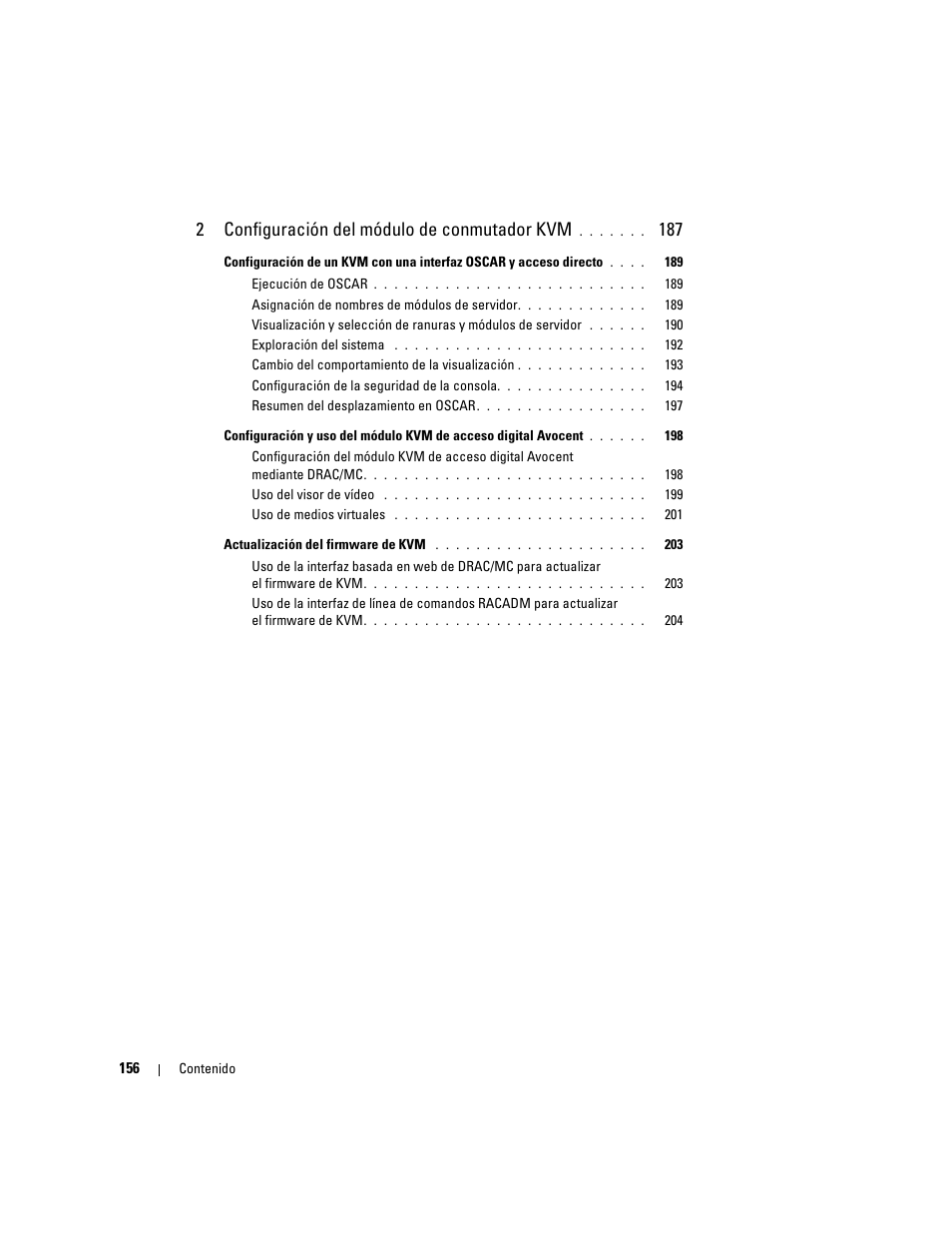 2configuración del módulo de conmutador kvm | Dell POWEREDGE 1955 User Manual | Page 158 / 206