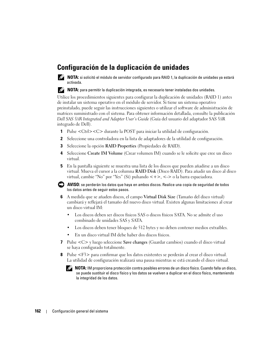 Configuración de la duplicación de unidades | Dell POWEREDGE 1955 User Manual | Page 164 / 206