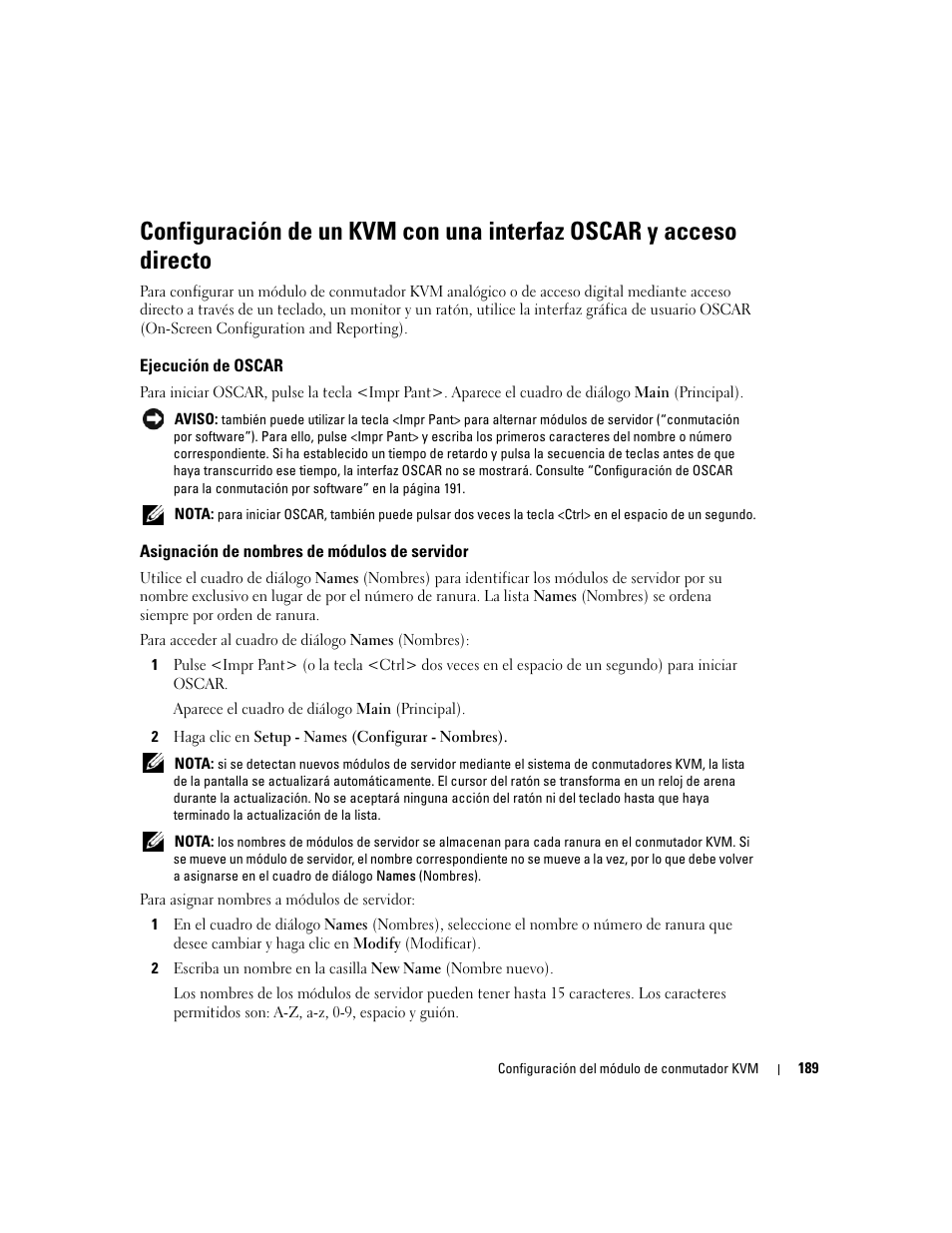 Ejecución de oscar, Asignación de nombres de módulos de servidor | Dell POWEREDGE 1955 User Manual | Page 191 / 206