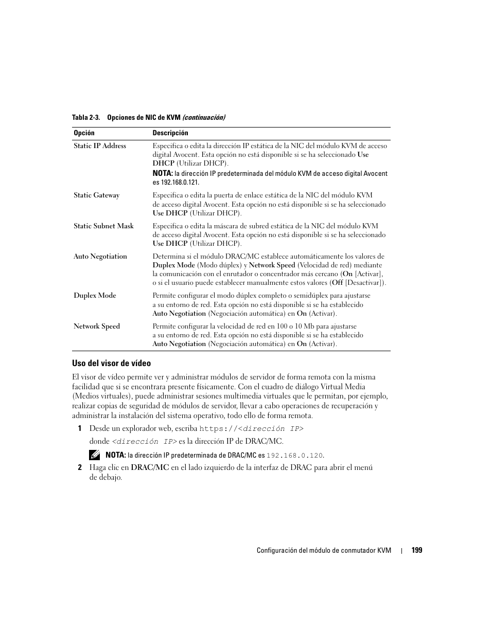 Uso del visor de vídeo | Dell POWEREDGE 1955 User Manual | Page 201 / 206