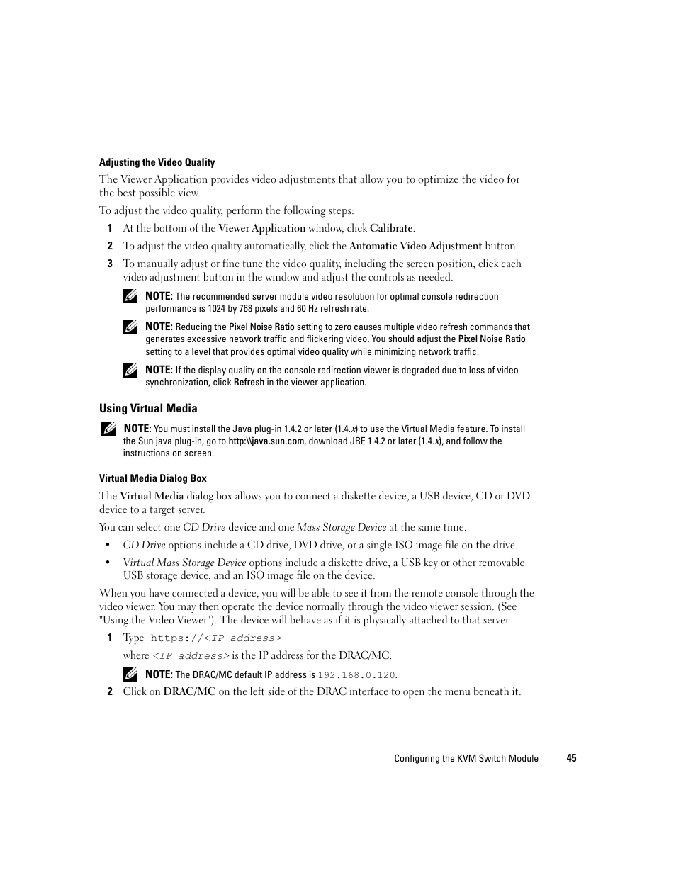 Using virtual media | Dell POWEREDGE 1955 User Manual | Page 47 / 206