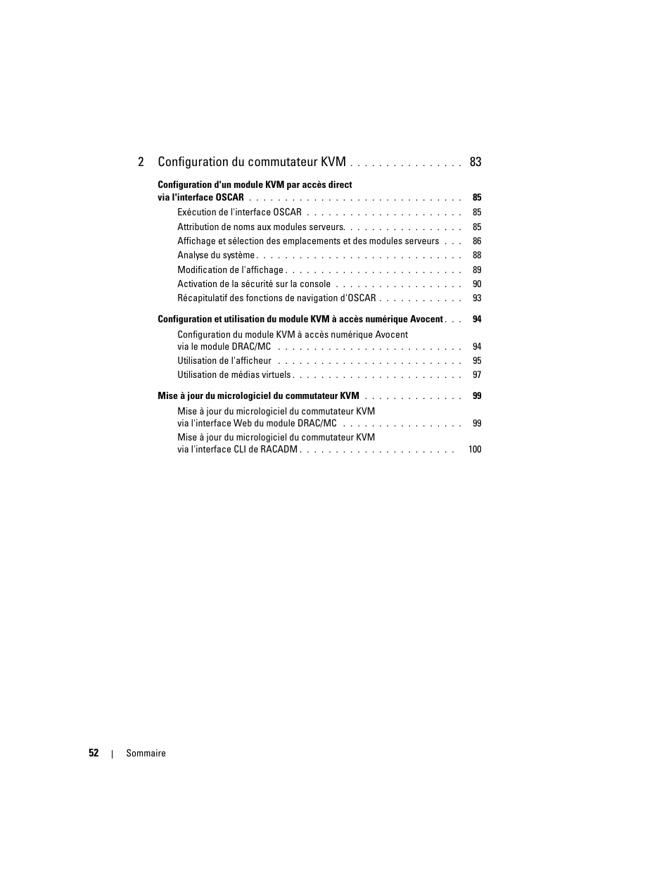 2configuration du commutateur kvm | Dell POWEREDGE 1955 User Manual | Page 54 / 206