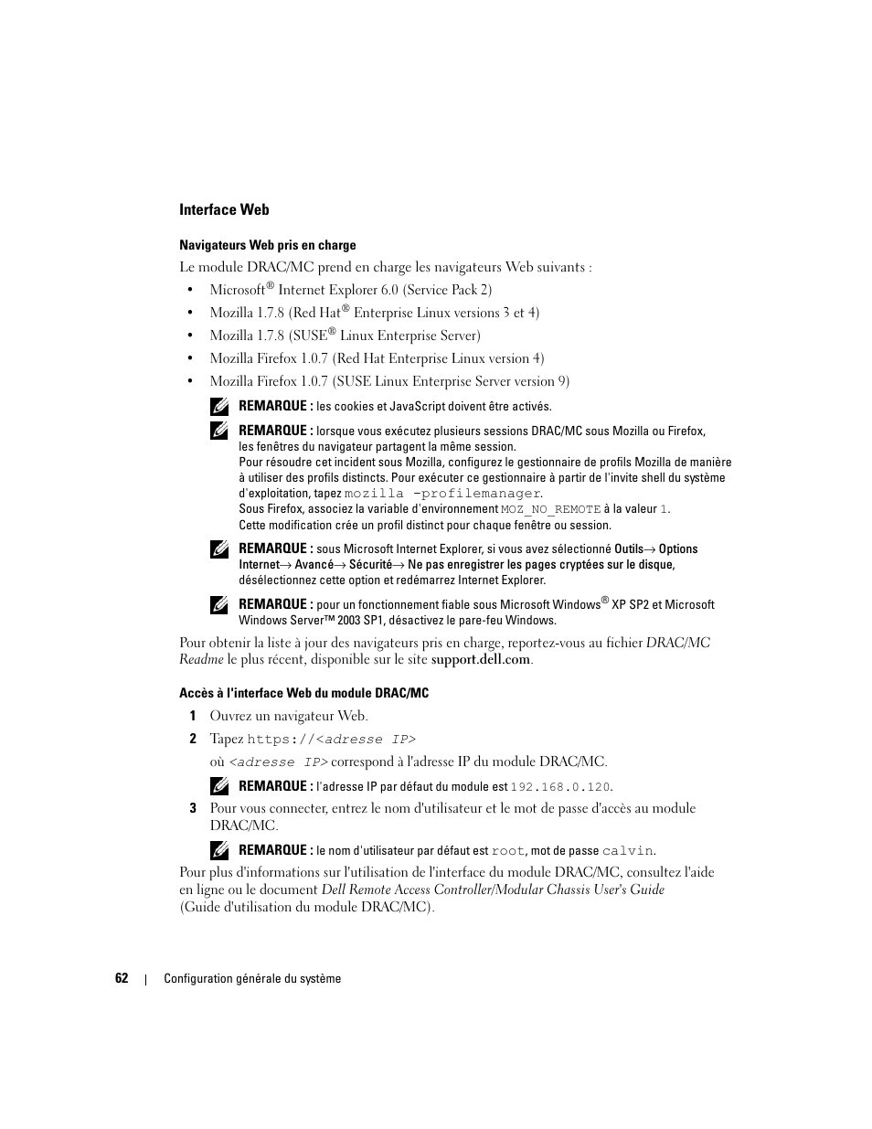 Interface web | Dell POWEREDGE 1955 User Manual | Page 64 / 206