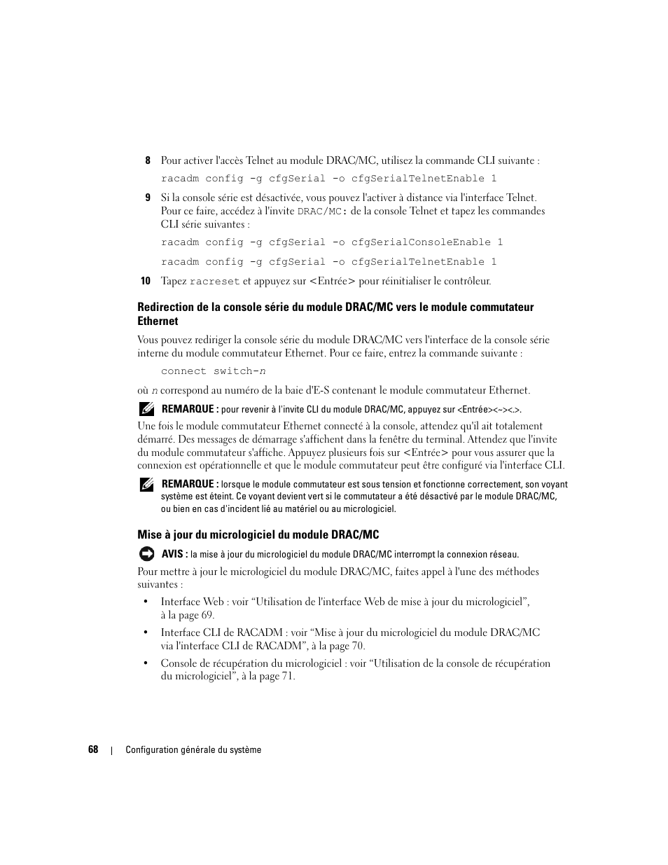 Mise à jour du micrologiciel du module drac/mc | Dell POWEREDGE 1955 User Manual | Page 70 / 206