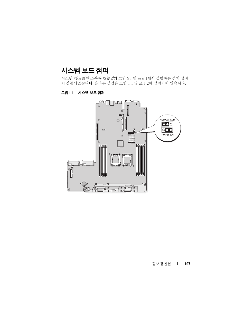 시스템 보드 점퍼 | Dell PowerEdge 2970 User Manual | Page 107 / 138