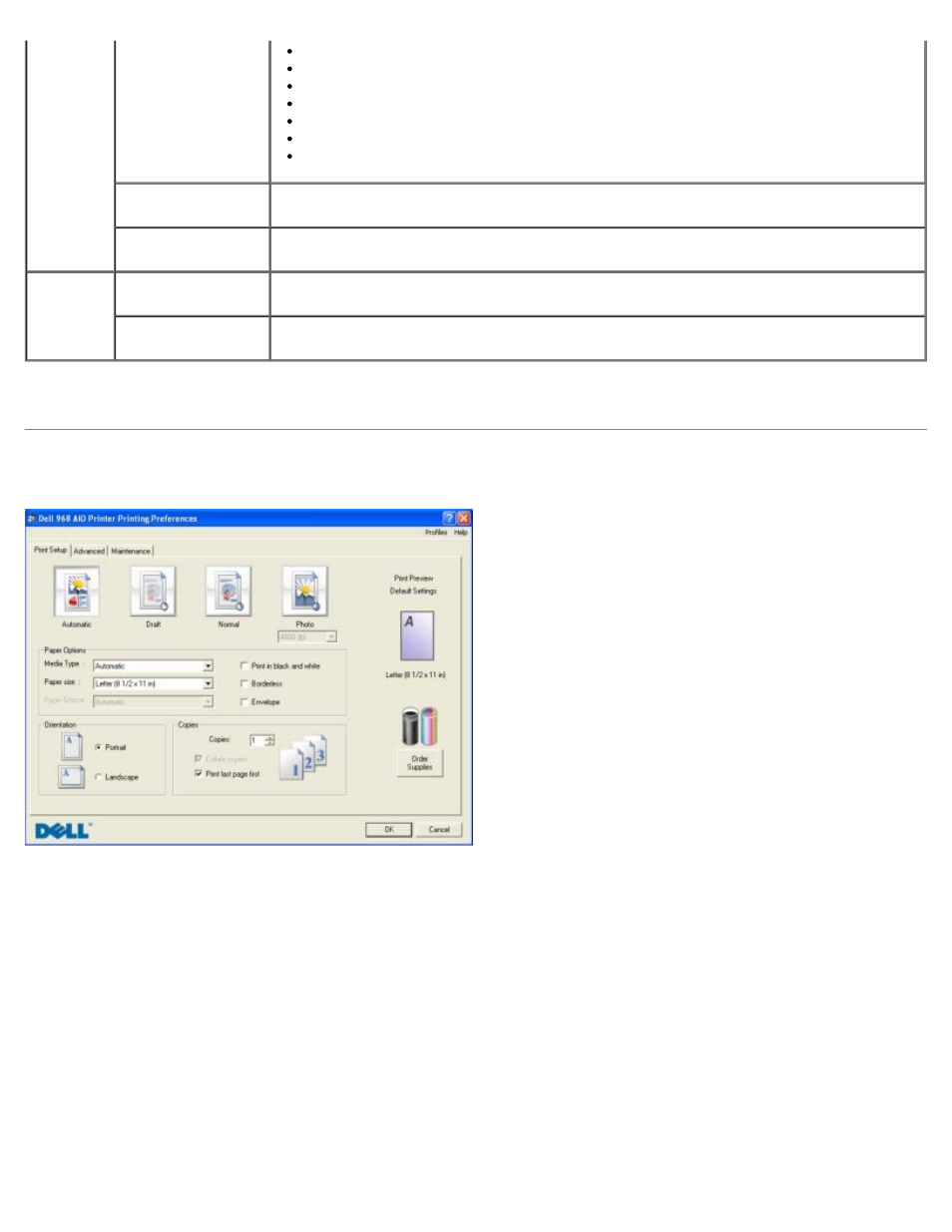 Uso de preferencias de impresión | Dell V305w All In One Wireless Inkjet Printer User Manual | Page 7 / 114