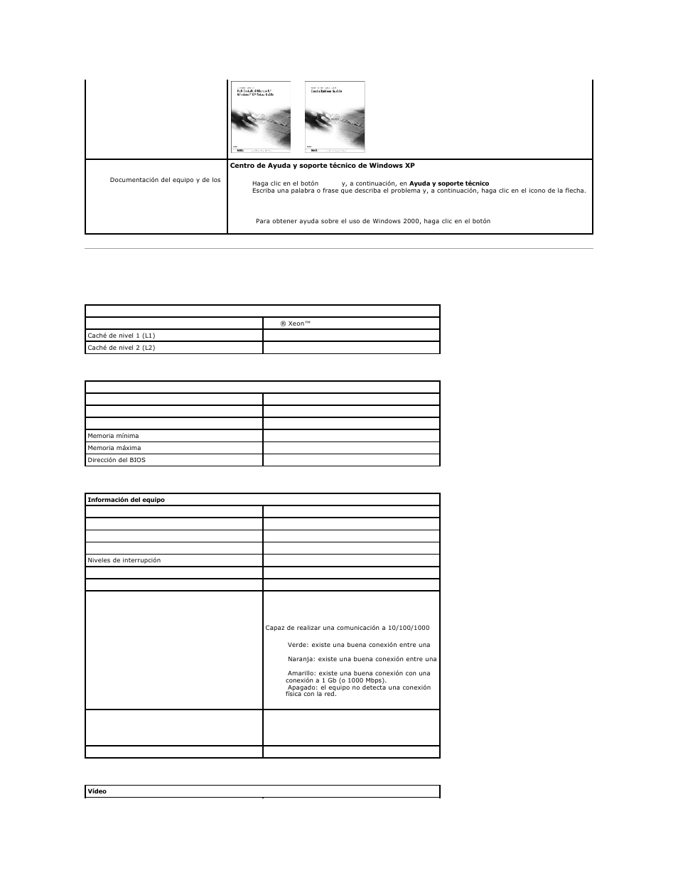 Especificaciones | Dell Precision 650 User Manual | Page 89 / 158