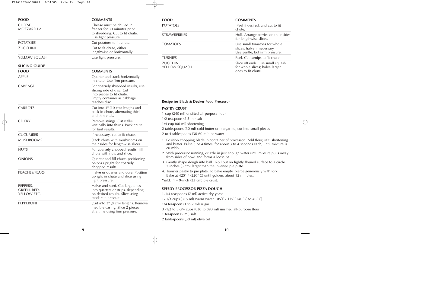 Black & Decker FP1610 User Manual | Page 6 / 23