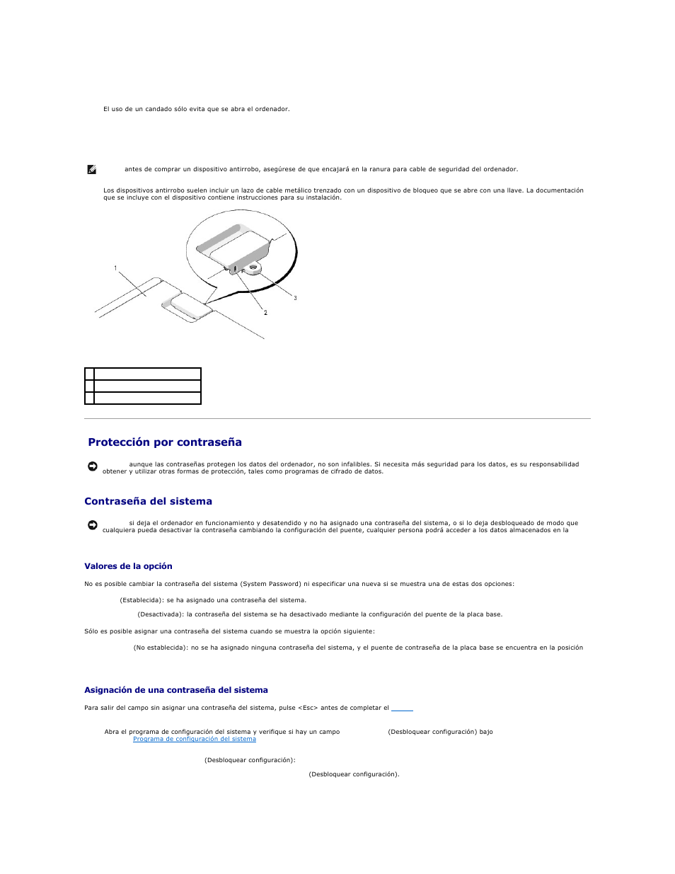 Protección por contraseña, Contraseña del sistema | Dell Precision 690 User Manual | Page 10 / 173